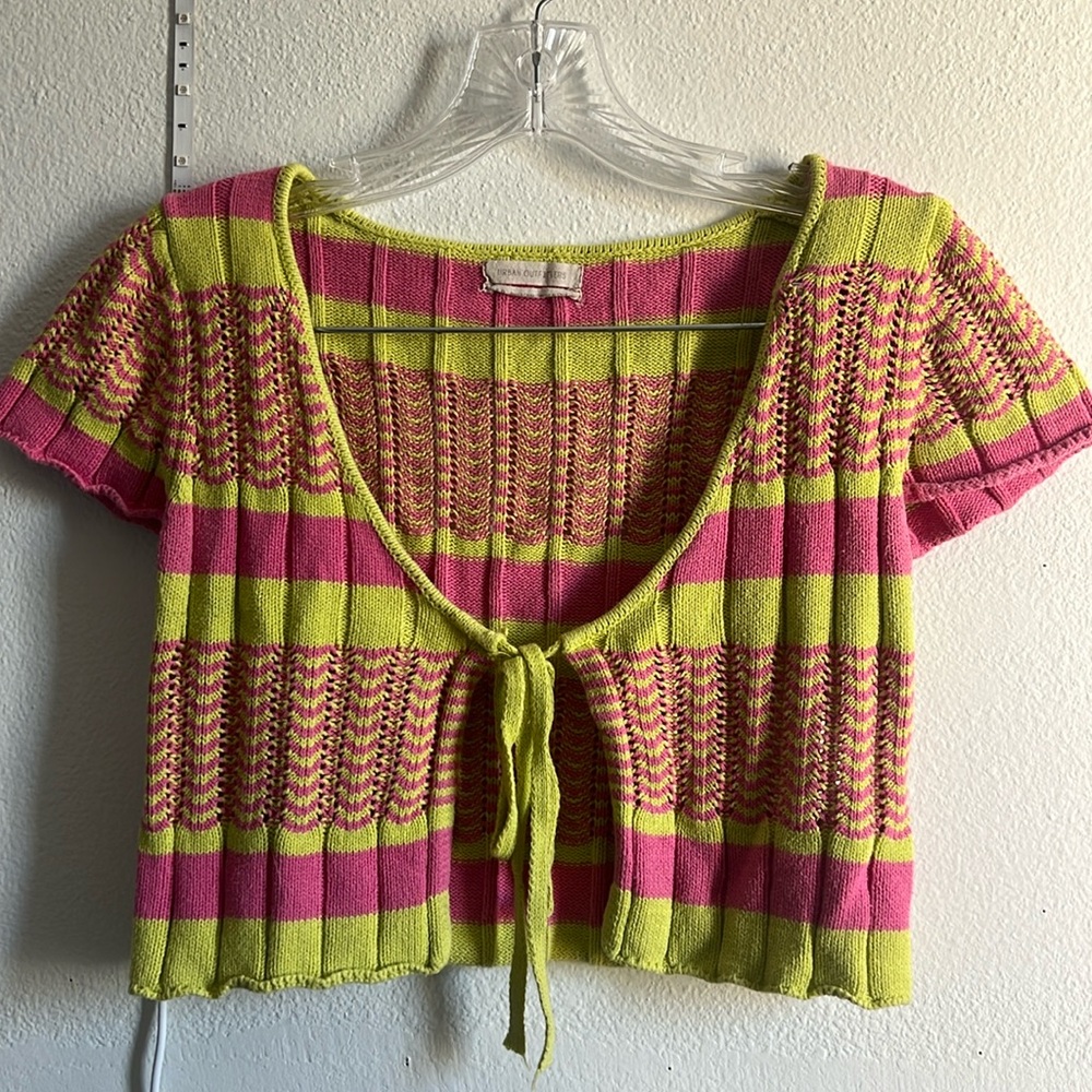 Pink and Green Cardigan Style Shirt